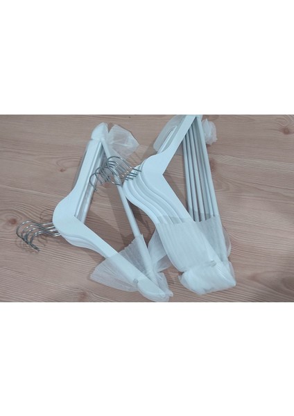 12 Adet Beyaz Ahşap Elbise Askısı, Şık ve Dayanıklı Kıyafet Düzenleyici Set fiyatları