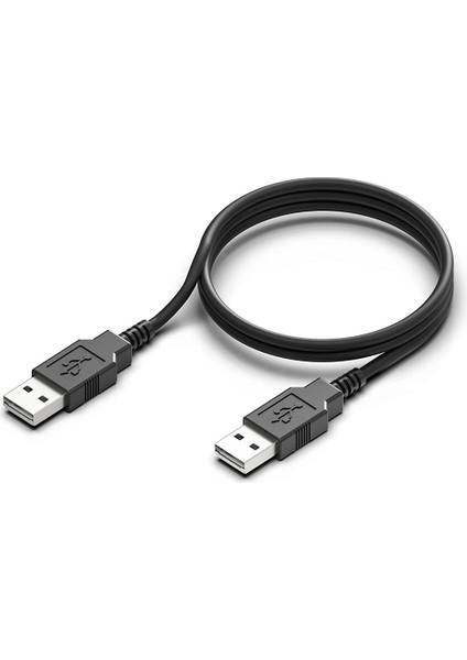 0.30 cm USB 2.0 USB Data Şarj Kablosu Erkek To Erkek Genişletici Web Kamerası USB Veri Aktarım Kablosu 30 cm Siyah