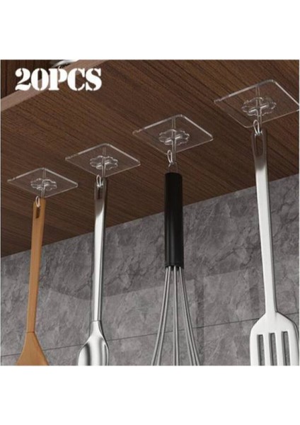 4'lü Şeffaf Güçlü Kendinden Yapışkanlı Kapı ve Duvar Askıları, Ağır Yük Taşıma modelleri