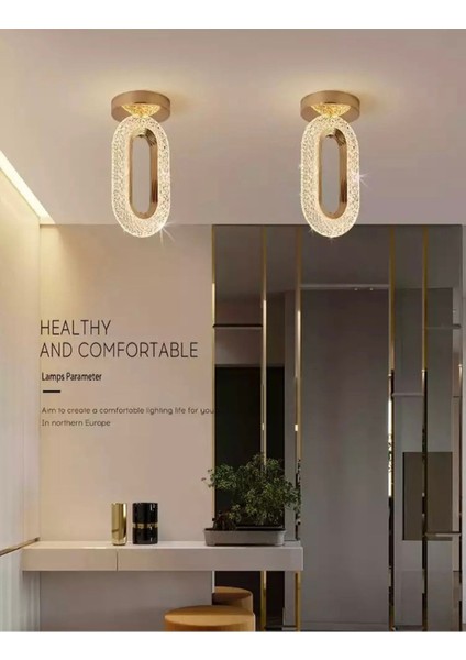 Modern LED Avize, Sarı Gold Gövde, Kademeli 3 Renk, Şık ve Şık Tavan Aydınlatması fırsatları