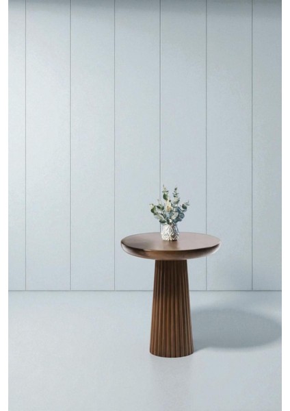 Üst Kalite Çizgili Fitilli Mantar Yan Sehpa (Küçük Boy) - Ceviz modelleri