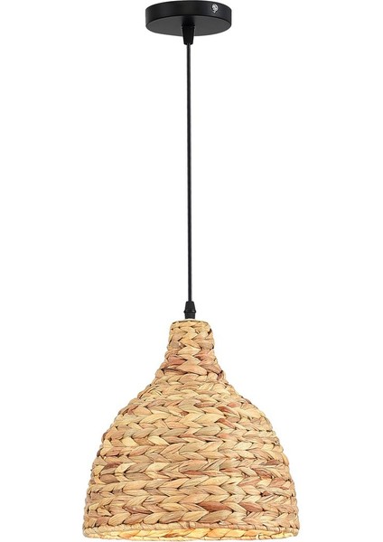 Modern Rattan Bambu Sarkıt Avize, Şık ve Doğal Tasarım, Bej Renk Seçeneği