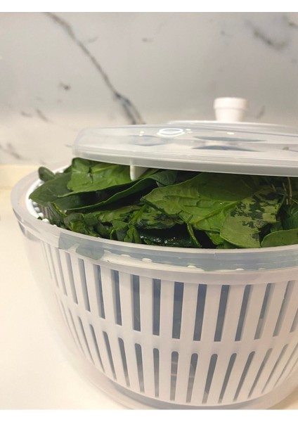 Beyaz 5l Sebze ve Salata Kurutucu, Pratik ve Sağlıklı Saklama Aracı fırsatları