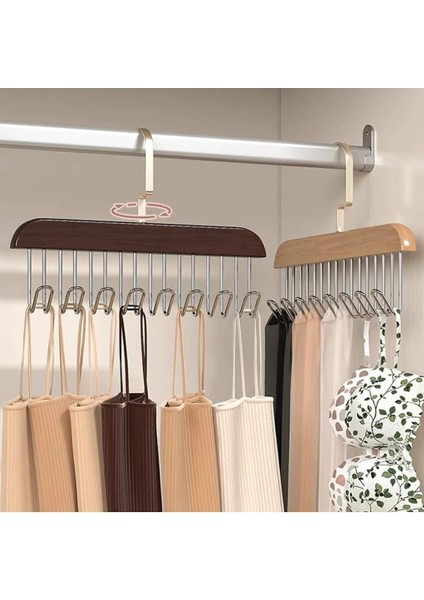 Çok Fonksiyonlu Ahşap 8 Kancalı Çok Amaçlı Askı, Kahverengi fiyatları