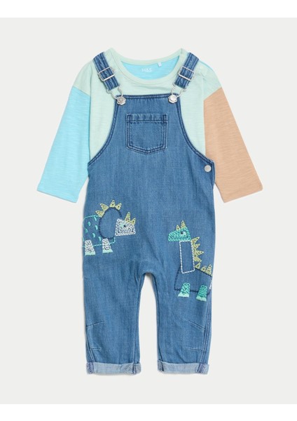 Dinozor Desenli 2'li Takım (0-3 Yaş)