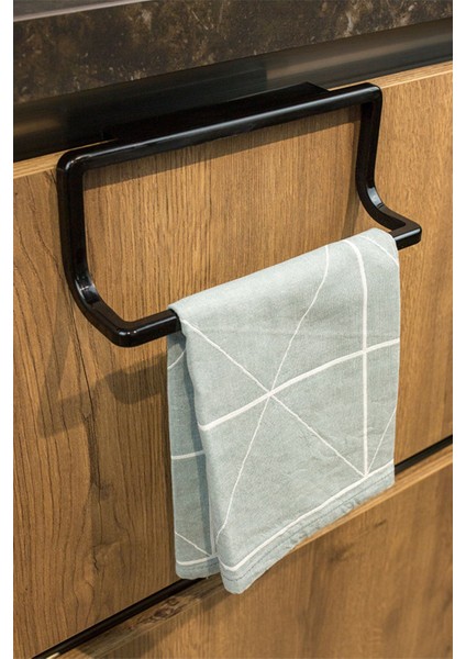 Şık Siyah ve Yeşil Mutfak ve Banyo Havluluk Askısı Seti