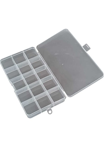 15 Bölmeli Takı Organizer, Şeffaf Plastik Kutu, 10X17X2CM, Turuncu Renk fiyatları