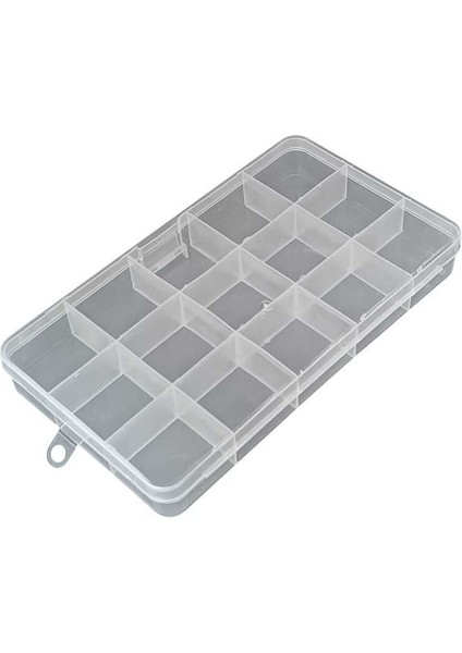 15 Bölmeli Takı Organizer, Şeffaf Plastik Kutu, 10X17X2CM, Turuncu Renk modelleri