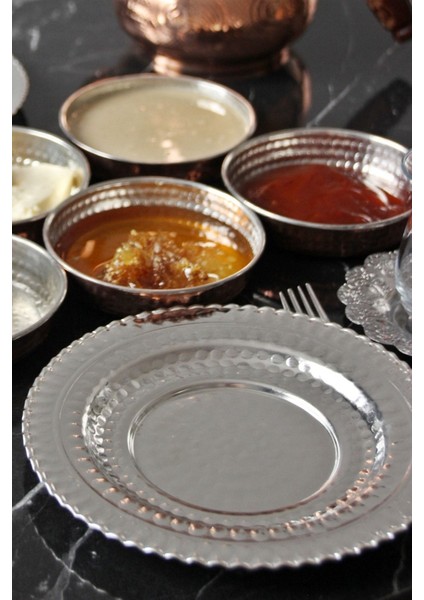 Bakır Kahvaltı ve Pasta Sunum Tabağı, Kalaylı, Şık ve Zarif Tasarım, 1 Adet fırsatları