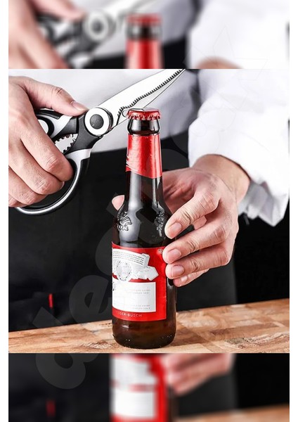 Mutfak Makası - Çok Fonksiyonel Ekstra Keskin - Ceviz Kıracağı - Et, Tavuk, Balık, Sebze fırsatları