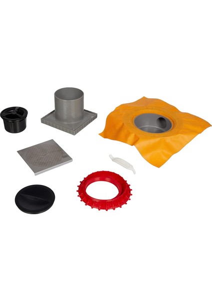 V-Flow Kare 5607328 Yalıtımlı Duş Kanalı, Yandan Çıkışlı, 15X15 Cm, Dk 700 Kapak, Mat Krom