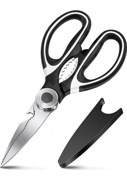 Mutfak Makası - Çok Fonksiyonel Ekstra Keskin - Ceviz Kıracağı - Et, Tavuk, Balık, Sebze