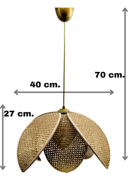 Kahverengi Hasır Hazeran Rattan Palmiye Model Sarkıt Avize, Bohem ve Şık Tasarım fırsatları