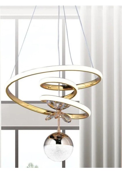 Şık Sarı LED Avize, Modern ve Enerji Tasarruflu Aydınlatma Seçeneği