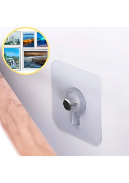 12 Adet Güçlü Çerçeve Askısı, Vidalı ve Yapışkanlı, Pratik Raf Tutucu Seti