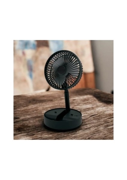 3 Kademe Hız Ayarlı USB Şarjlı Katlanabilir Masa Üstü Başucu Vantilatörü Fanı - 16CM Fan Boyutu