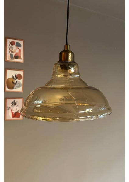 Kahverengi Cam Bal Rengi Tekli Retro Sarkıt Avize Salon ve Restoran Aydınlatması modelleri