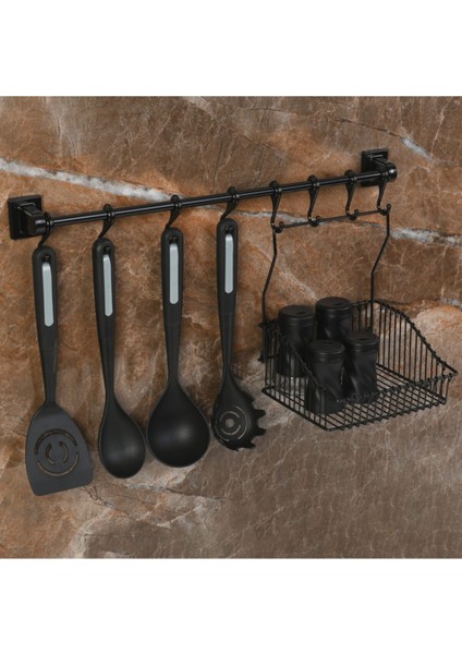 Beyaz 8'li Duvar Rayı Seti, Askı ve Sepet, Pratik ve Şık Depolama Çözümü