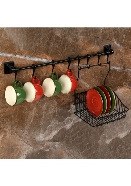 Beyaz 8'li Duvar Rayı Seti, Askı ve Sepet, Pratik ve Şık Depolama Çözümü fırsatları