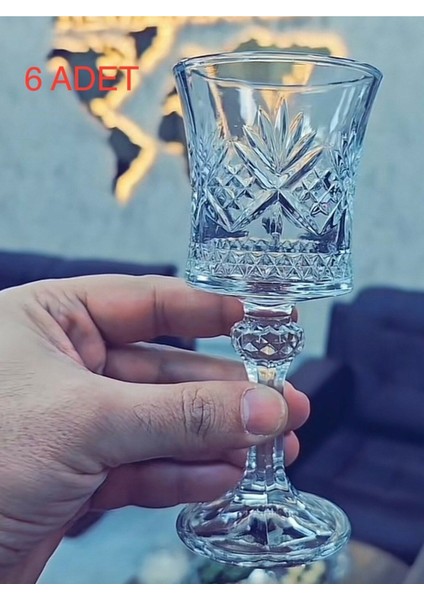 6'lı Uzun Boy Su ve Kahve Yanını Şarap Kadehi Cam Seti Beyaz Renk indirimleri