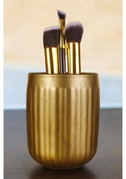 Makyaj Duzenleyici Makyaj Organizeri Makyaj Fırçalığı Makyaj Fırçası Altın Renk Model 11