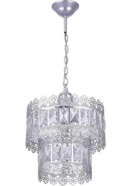 Şık Gümüş Taşlı Sarkıt Avize, Modern ve Zarif Aydınlatma Ürünü fiyatları