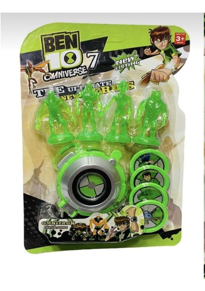 Ben 10 Saat Işıklı Sesli Disk Atan 4 Figürlü Saat