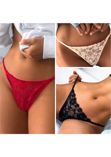Büyük Beden Dantel String (3 Adet)