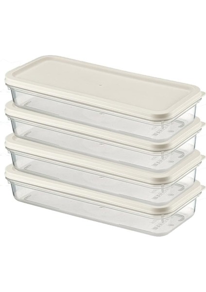 Home 4 Adet Buzdolabı Organizeri - Pp Plastik Şeffaf ve Ayarlanabilir Saklama Kabı, Gıdaları Taze Tutan Fresh Box, Çok Amaçlı,mikrodalga ve Bulaşık Makinesi Uyumlu (Beyaz, 1200 Ml)