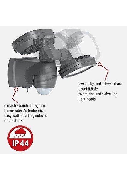 Pilli LED Spot Lamba Lufos / Kablosuz LED Dış Mekan Spotu Pilli ve Hareket Sensörlü, 8 Adet LED Lamba, 2 x 240 Lümen, Dış Mekan Için fiyatları