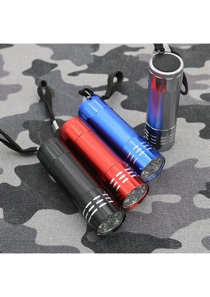 3 Adet Pilli Fener Metal Mini 9 Ledli Acil Durum Enerji Krizi Deprem Çantası Kamp modelleri