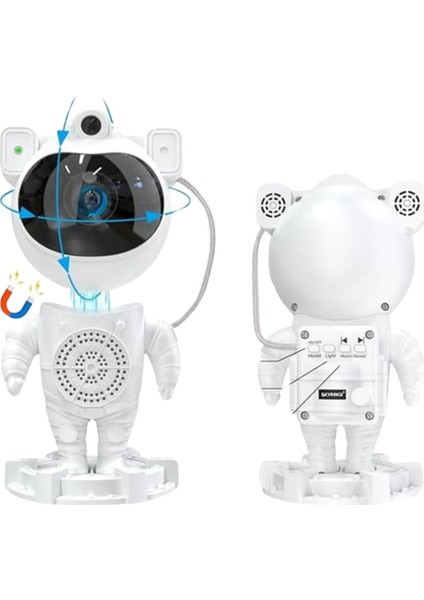 Lambası Yıldız Projektör Astronot Işıklı Galaksi Samanyolu Projeksiyon Kumandalı