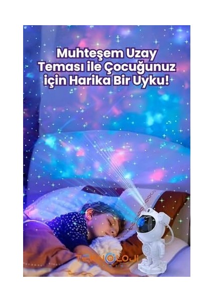 Lambası Yıldız Projektör Astronot Işıklı Galaksi Samanyolu Projeksiyon Kumandalı modelleri