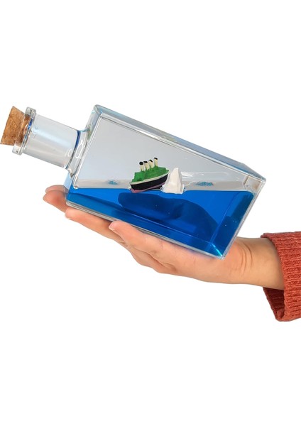 Titanic Gemi Sevgiliye Hediye Batmayan Aşk Gemisi Dekoratif Ev Süsü Özel Hediye - 02 Mantar Şişe