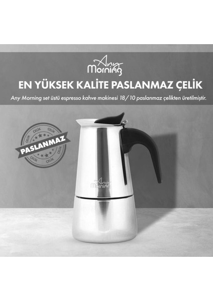 Paslanmaz Çelik Espresso Kahve Makinesi, 300 Ml, Indüksiyonlu, Gümüş Renk fırsatları