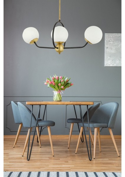 Modern 3'lü Siyah Eskitme Sarkıt Avize, Mutfak ve Salon Için Şık Tasarım