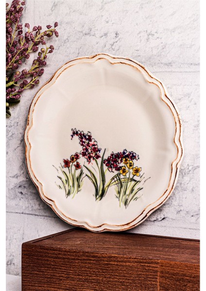 6 Parça Çok Renkli Porselen Kahvaltı ve Pasta Takımı 21CM fiyatları