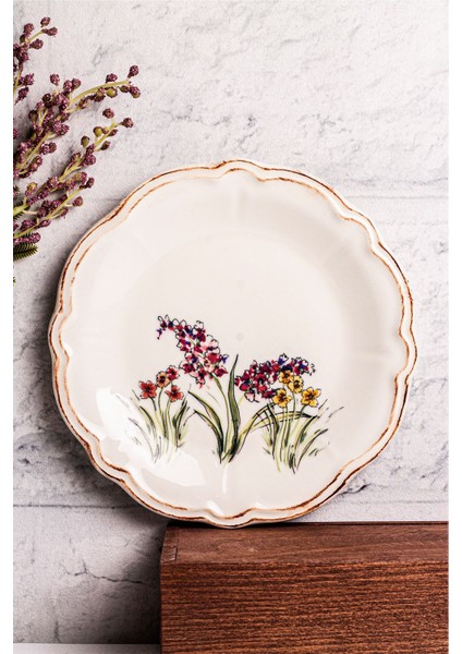 6 Parça Çok Renkli Porselen Kahvaltı ve Pasta Takımı 21CM fırsatları