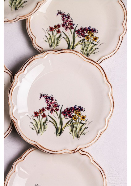 6 Parça Çok Renkli Porselen Kahvaltı ve Pasta Takımı 21CM indirimleri