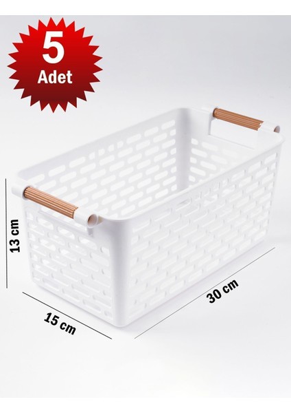 5 Adet Çok Amaçlı Plastik Organizer Sepet, Dolap, Çekmece ve Banyo Için Ideal Düzenleyici fiyatları