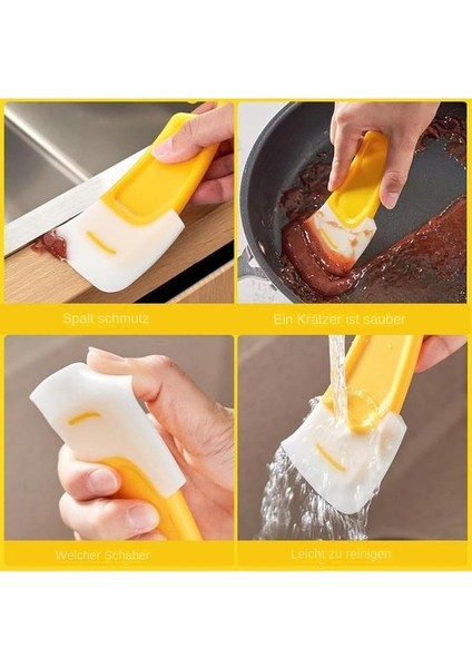 Çizmez Silikon Bulaşık Kazıyıcı Spatula Fırça Tava Tepsi Ocak Yağ Leke Temizleme Hamur Spatulası fırsatları