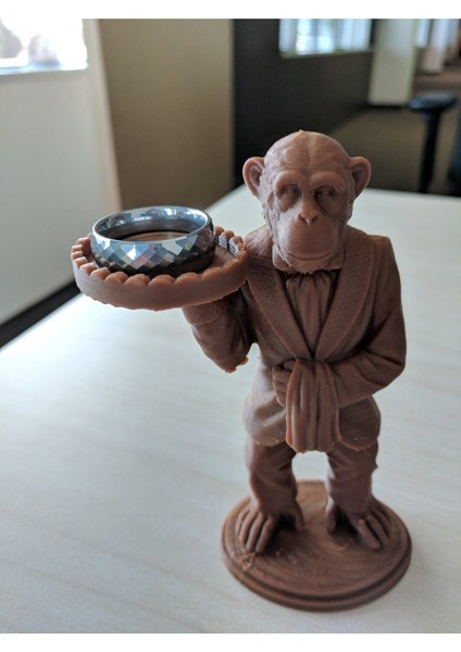 Maymun Figürlü Yüzük Tutucu, Şık ve Eğlenceli Nişan Yüzüğü Saklama Aparatı