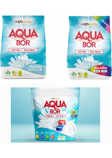 Doğal Mineralli Çamaşır Deterjanı Renkliler +Beyazlar İçin +Bulaşık Tableti 30 Kapsül
