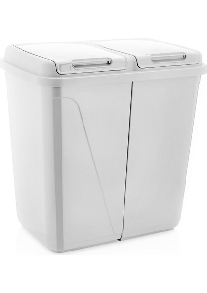 Iki Bölmeli 90 Litre Büyük Çamaşır Sepeti, Beyaz Renkli, Pratik ve Şık Tasarım fiyatları