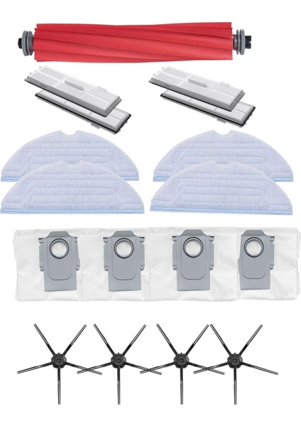 Roborock S7, S7 Plus, S7 Max V, S7 Maxv Ultra, S7 Pro Ultra Robot Süpürge Uyumlu 17'li Yedek Parça Seti