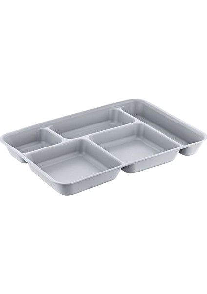 4'lü 5 Bölmeli Renkli Plastik Tablo, Kahvaltı, Piknik, Yemek, Servis, 21X31X3,3 cm fırsatları