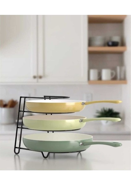 Siyah 4 Katlı Tava Rafı, Dolap ve Tezgah Üstü Tava Düzenleyici fiyatları