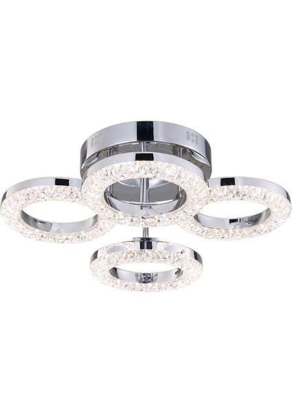 Parlak 4'lü Krom LED Tavan Aydınlatması, Kristalli Modern Dekorasyon Parıltısı fırsatları