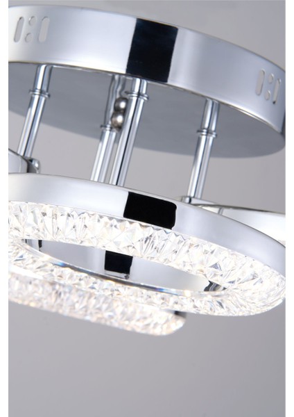Parlak 4'lü Krom LED Tavan Aydınlatması, Kristalli Modern Dekorasyon Parıltısı indirimleri