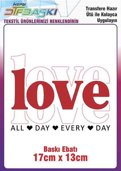 Love Ütü ile Yapışan Kumaş Çanta Kalemlik Dtf Baskı
